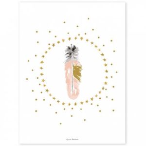 achetez Affiche plume rose Flamingo by Lucie Bellion (30 x 40 cm) Lilipinso au meilleur prix en promo
