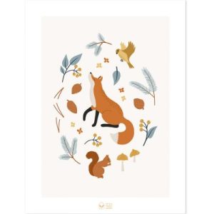 achetez Affiche renard Fox of the Woods (30 x 40 cm) Lilipinso au meilleur prix en promo