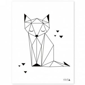 achetez Affiche renard Origami play by Claudia Soria (30 x 40 cm) Lilipinso au meilleur prix en promo