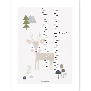 achetez Affiche renne In the Woods (30 x 40 cm) Lilipinso au meilleur prix en promo