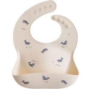 achetez Bavoir à poche en silicone Baleine Mushie au meilleur prix en promo
