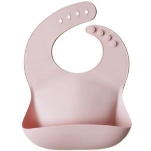 achetez Bavoir à poche en silicone Blush Mushie au meilleur prix en promo