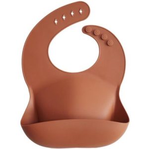 achetez Bavoir à poche en silicone Clay Mushie au meilleur prix en promo