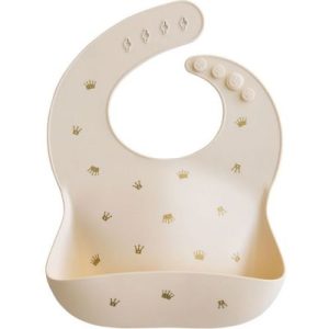 achetez Bavoir à poche en silicone Couronne Mushie au meilleur prix en promo
