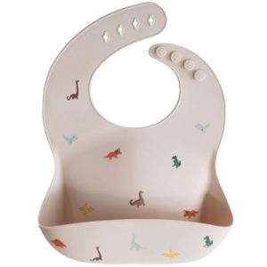 achetez Bavoir à poche en silicone Dinosaure Mushie au meilleur prix en promo