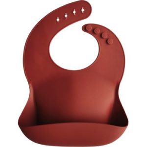 achetez Bavoir à poche en silicone Raw Sienna Mushie au meilleur prix en promo