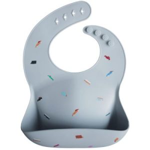 achetez Bavoir à poche en silicone Retro cars Mushie au meilleur prix en promo