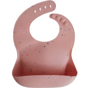 achetez Bavoir à poche en silicone Rose Confetti Mushie au meilleur prix en promo