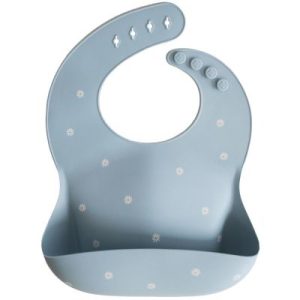 achetez Bavoir à poche en silicone White daisy Mushie au meilleur prix en promo