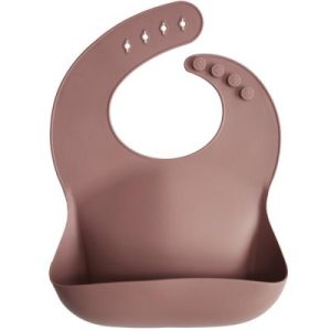 achetez Bavoir à poche en silicone Woodchuck Mushie au meilleur prix en promo