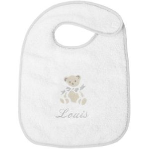 achetez Bavoir à velcro ours gris (personnalisable) ANVIE au meilleur prix en promo