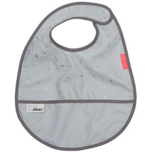 achetez Bavoir imperméable à velcro Contour gris et or Done by Deer au meilleur prix en promo