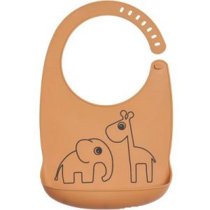 achetez Bavoir silicone avec poche Deer friends orange Done by Deer au meilleur prix en promo