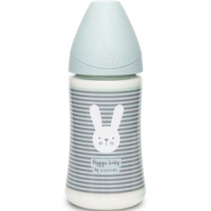 achetez Biberon Hygge Baby lapin rayé vert (270 ml) Suavinex au meilleur prix en promo