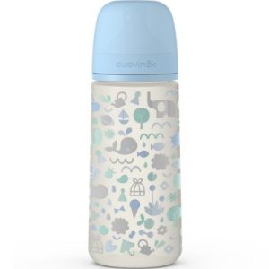 achetez Biberon avec tétine symétrique SX PRO L Memories bleu (360 ml) Suavinex au meilleur prix en promo