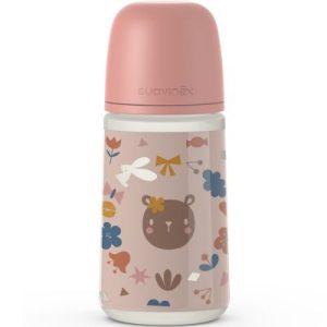 achetez Biberon avec tétine symétrique SX PRO M rose poudré (270 ml) Suavinex au meilleur prix en promo