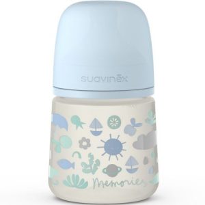 achetez Biberon avec tétine symétrique SX PRO S Memories bleu (150 ml) Suavinex au meilleur prix en promo