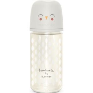 achetez Biberon en verre tétine SXPro M Bonhomia beige (240 ml) Suavinex au meilleur prix en promo
