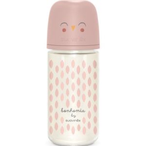 achetez Biberon en verre tétine SXPro M Bonhomia rose (240 ml) Suavinex au meilleur prix en promo