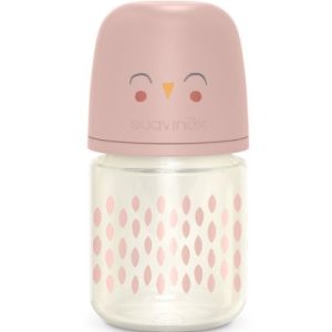 achetez Biberon en verre tétine SXPro S Bonhomia rose (120 ml) Suavinex au meilleur prix en promo