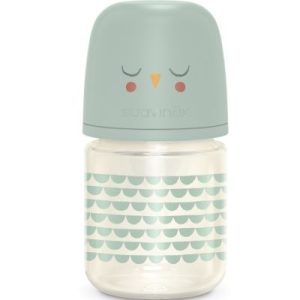 achetez Biberon en verre tétine SXPro S Bonhomia vert d'eau (120 ml) Suavinex au meilleur prix en promo