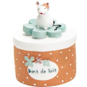 achetez Boîte à dents Sofia et Olga orange et fleur vert d'eau Amadeus Les Petits au meilleur prix en promo