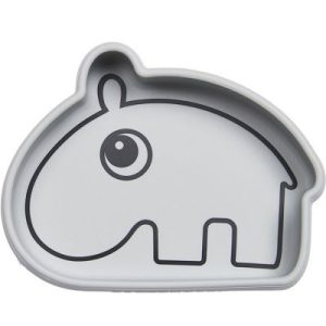 achetez Bol antidérapant silicone Ozzo hippopotame gris Done by Deer au meilleur prix en promo