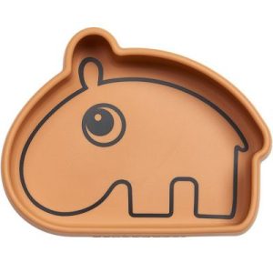 achetez Bol antidérapant silicone Ozzo hippopotame moutarde Done by Deer au meilleur prix en promo