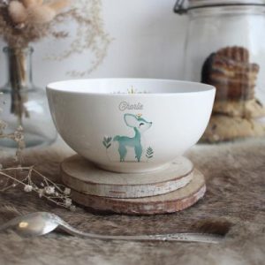 achetez Bol en porcelaine Faon bleu (personnalisable) Gaëlle Duval au meilleur prix en promo