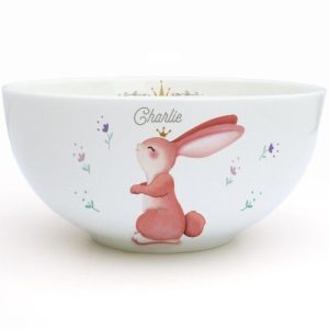 achetez Bol en porcelaine Lapin fleuri (personnalisable) Gaëlle Duval au meilleur prix en promo