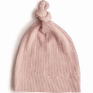 achetez Bonnet de naissance côtelé Blush Mushie au meilleur prix en promo
