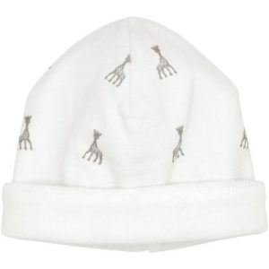 achetez Bonnet en coton blanc Sophie la girafe (1-3 mois) Trois Kilos Sept au meilleur prix en promo