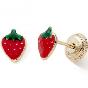 achetez Boucles d'oreilles Fraise (or jaune 375°) Baby bijoux au meilleur prix en promo