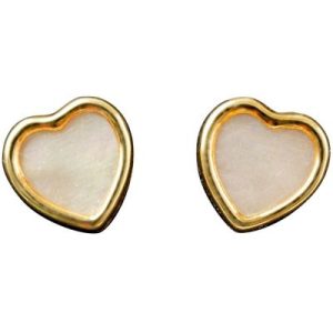 achetez Boucles d'oreilles coeur nacre (or jaune 750°) Daniel Crégut au meilleur prix en promo