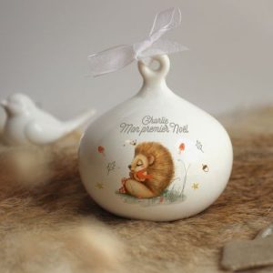 achetez Boule de Noël en porcelaine Hérisson (personnalisable) Gaëlle Duval au meilleur prix en promo