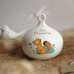 achetez Boule de Noël en porcelaine Léopard (personnalisable) Gaëlle Duval au meilleur prix en promo