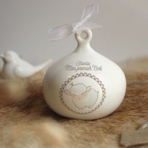 achetez Boule de Noël en porcelaine Mouton (personnalisable) Gaëlle Duval au meilleur prix en promo