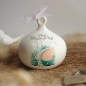 achetez Boule de Noël en porcelaine Souris (personnalisable) Gaëlle Duval au meilleur prix en promo
