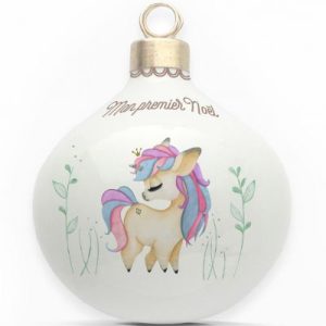 achetez Boule en porcelaine Mon premier Noël Licorne Gaëlle Duval au meilleur prix en promo