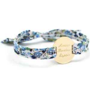 achetez Bracelet Liberty ruban maman family personnalisable (plaqué or) Petits trésors au meilleur prix en promo
