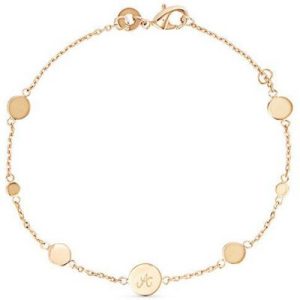 achetez Bracelet Pastille initiale sur chaîne personnalisable (plaqué or) Merci Maman au meilleur prix en promo