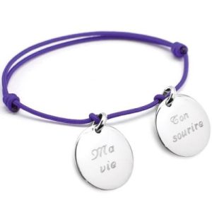 achetez Bracelet cordon Petits Trésors médaille (argent 925°) Petits trésors au meilleur prix en promo