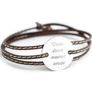 achetez Bracelet cuir maman Amazone family (argent 925°) Petits trésors au meilleur prix en promo