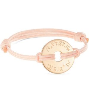 achetez Bracelet enfant sur cordon Mini Cible personnalisable (plaqué or) Merci Maman au meilleur prix en promo