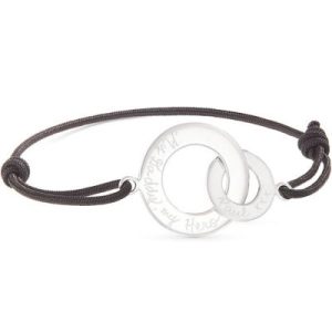 achetez Bracelet maman sur cordon Anneaux entrelacés personnalisable (argent 925°) Merci Maman au meilleur prix en promo
