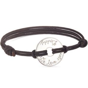 achetez Bracelet maman sur cordon Cible personnalisable (argent 925°) Merci Maman au meilleur prix en promo