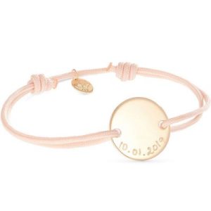 achetez Bracelet maman sur cordon Pastille personnalisable (plaqué or) Merci Maman au meilleur prix en promo