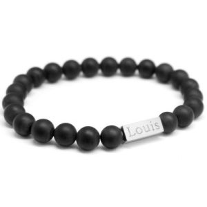 achetez Bracelet papa perles mates personnalisable (acier) Petits trésors au meilleur prix en promo