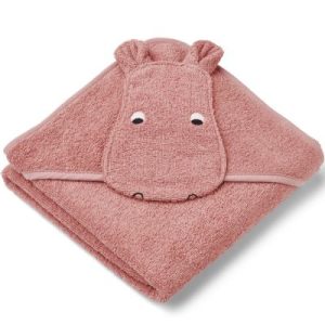 achetez Cape de bain Hippo Dusty raspberry mix (70 x 70 cm) Liewood au meilleur prix en promo