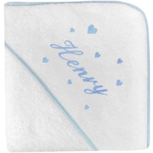 achetez Cape de bain coeur bleu personnalisable (80 x 80 cm) ANVIE au meilleur prix en promo